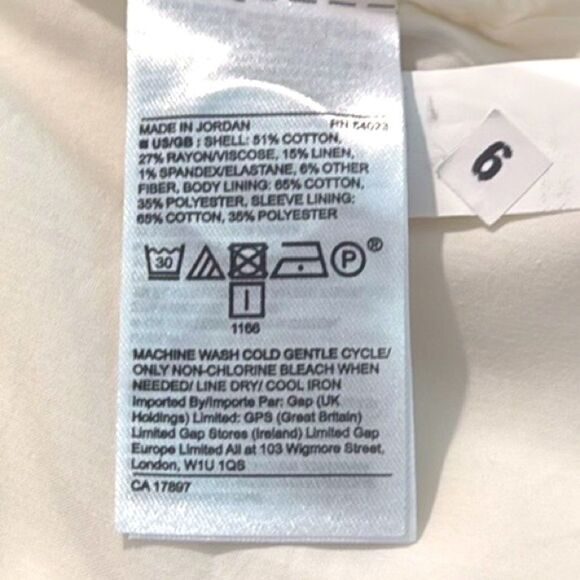 Banana Republic White Neon Yellow Vertical Pinstripe Long Lean Blazer Jacket NEW - Picture 16 of 16